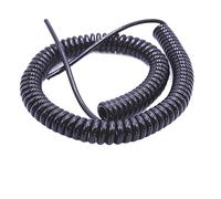Fil extensible noir de 1.2 mètres, cordon d'alimentation télescopique, câble en spirale à ressort de 2 à 12 cœurs, gainé solaire(3core,20AWG 0.5mm)