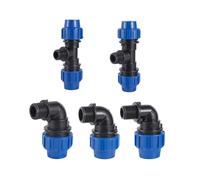 Fil externe 1/2 "3/4" 1 "PIPE PE CONNECTEUR rapide Distributeur Elbow Distributeur Plastique d'irrigation(Black)