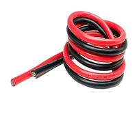 Fil haute température en silicone rouge/noir, câble flexible en cuivre étamé 0-10 AWG 0,08 mm for batterie de voiture et applications à courant élevé(8m-26.2ft,6 AWG-16mm2)