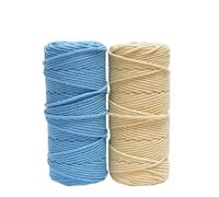 Fil Macramé Cordon de macramé en Coton coloré 3,0 mm 100 m, Corde torsadée Douce for Le Tissage Bricolage, tenture Murale, Cintre for Plantes et Fournitures décoration intérieure Boho(Set027-2PCS)