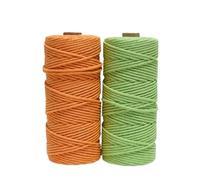 Fil Macramé Cordon de macramé en Coton coloré 3,0 mm 100 m, Corde torsadée Douce for Le Tissage Bricolage, tenture Murale, Cintre for Plantes et Fournitures décoration intérieure Boho(Set006-2PCS)