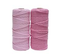 Fil Macramé Cordon de macramé en Coton coloré 3,0 mm 100 m, Corde torsadée Douce for Le Tissage Bricolage, tenture Murale, Cintre for Plantes et Fournitures décoration intérieure Boho(Set020-2PCS)