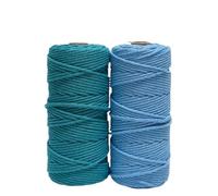 Fil Macramé Cordon de macramé en Coton coloré 3,0 mm 100 m, Corde torsadée Douce for Le Tissage Bricolage, tenture Murale, Cintre for Plantes et Fournitures décoration intérieure Boho(Set009-2PCS)