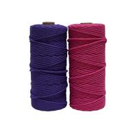 Fil Macramé Cordon de macramé en Coton coloré 3,0 mm 100 m, Corde torsadée Douce for Le Tissage Bricolage, tenture Murale, Cintre for Plantes et Fournitures décoration intérieure Boho(Set015-2PCS)