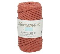 Fil macramé tressé - Terracotta - 5mm - 90% coton recyclé - 40m - Haute qualité