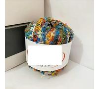 Fil mercerisé à paillettes, Sequin Butterfly Fancy Yarn 50g 2mm Multicolor For Knitting And Crochet(Paint Green)