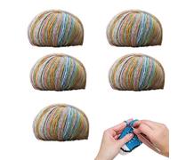 Fil multicolore, fil arc-en- pour crochet, brins de fil de coton dégradé, 5 x gâteaux en fil confortables pour crochet, écharpe, fil pour crochet à la main, tricot, artisanat