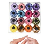 Fil multicolore pour crochet, pelotes de fil à crochet, 16 rouleaux de fil de couleur dégradée pour broderie, couleur arc-en- , fil à broder pour machines à broder et à coudre
