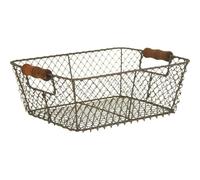 Fil noir Panier de rangement Mesh Métal Crate Vintage Chic Industrial Style Caddy Trug Hamper