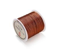 Fil Perlé Cordon en Nylon de 10 m/Rouleau, 0,8 mm, for la création de Bracelets, Pompons et Bijoux DIY.(Brown)