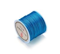 Fil Perlé Cordon en Nylon de 10 m/Rouleau, 0,8 mm, for la création de Bracelets, Pompons et Bijoux DIY.(Lake Blue)