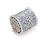 Fil Perlé Cordon en Nylon de 10 m/Rouleau, 0,8 mm, for la création de Bracelets, Pompons et Bijoux DIY.(Gray)