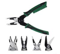 Fil polyvalent 6 en 1 multi-têtes pour piliers pour l'installation et la réparation électriques avec testeur de tension intégré et mâchoires interchangeables pour dénuder et sertir les fils en