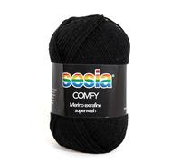 Fil pour chaussettes Sesia Comfy Pelote Merino Extrafine Superwash et Laine Cachemire Noir col 67
