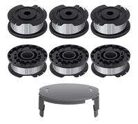 Fil pour Coupe Bordure Compatible avec Bosch Easy GrassCut18-230, 6 Pièces Fil Coupe Bordure de Ø1.6mm-4m de longueur F016800569 & F016800385 et Couvercle de bobine pour Coupe-Bordure F016F05320