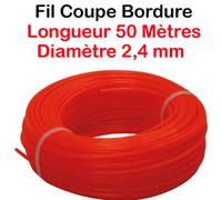 FIL POUR COUPE-BORDURE - Longueur 50 m x Diamètre 2.4 mm