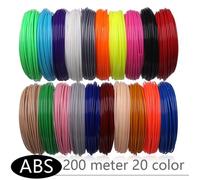 Fil pour imprimante 3d,Filament d'impression 3d plastique pour stylo 3d, sans pollution abs pla 10 20 couleurs - ABS 200M 20 Colors
