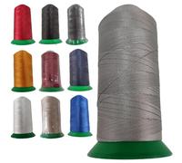 Fil pour Machine à Coudre d'Extérieur 100% Polyester, Bobine de 1500 Mètres en différentes Couleurs. Fil à Coudre Résistant pour Bâche de Bateau. Fil pour Coudre des Stores (Gris Clair)