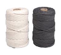 Fil Pour Macramé Kit, 2,2mm Ø, Gris Ardoise, 2x Env. 200g, 2 Bobines À 70m