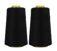 Fil pour surjeteuse - SONEW - Lot de 2 bobines - Polyester noir - Résistant à l'effilochage - 3000 mètres