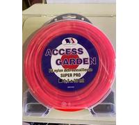 Fil pour tête de débroussailleuse thermique - Access Garden, Monofilament NYOFIL en CP, Fil 3x3 mm, Longueur 30 m, Fabriqué en France