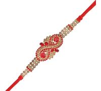 Fil Rakhi unique pour frère Rakhi pour Bhai Bhabhi Bhaiya Veera Raksha Bandhan Rakhi Set Dora avec coffret cadeau pour frère sœur Raksha Bandhan indien Festival, 8 Inches, Fils de coton, perles