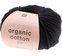 Coton à tricoter Essentials Organic Cotton aran - Rico Design 20 Noir - 20 Noir 20 Noir