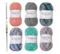 Fil Scrubby Shine, Fil Scrubby | Assortiment de couleurs assorties | à crochet, de polyester robuste et exquis pour la fabrication de torchons, de chiffons
