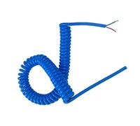 Fil spiralé à ressort, Câble d'alimentation rétractable à ressort, 2 conducteurs carrés de 1,5 mm, en cuivre pur bleu, disponible plusieurs tailles(Stretch 5 meter)