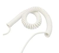 Fil spiralé, Câble spiralé Extensible à Ressort, 6 conducteurs, Section carrée de 0,15 mm, Blanc, Longueur 1 8 mètres. Bobine rétractable, Calibre 26 AWG(Stretch 4 Meter)
