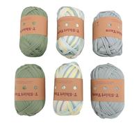 Fil T-shirt 6 Rouleaux Crochet Élastique Doux | Fil extensible doux pour tricot macramé, 6 rouleaux, Tissu jersey coton pour projets artisanaux