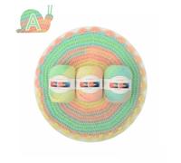 Fil Teint En Laine 1 Brin, 50 G/Rouleau, Segment Arc-En-Ciel, Bricolage, Tricoté À La Main, Pull Pour Bébé, Chapeau, Écharpe, Coussin, Fil Artisanal Au Crochet