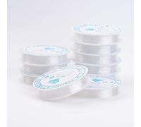 Fil Transparent,Fil Extensible Élastique 10 Rouleaux Cristal élastique Perles Cordon 0.4mm 14m Chaîne de Fil en Nylon Extensible Transparent pour Bricolage Bijoux