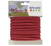 Cordon en tricotin tout fait rouge à5mm x 5m - artémio Rouge G