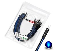 [Fil UL] Chanzon 20 pcs Pré-câblés 3mm bleues LED Diode Lumières (lentille transparente ronde transparente DC 12V) avec 560 ohms 1/4W Résistance et 24 AWG Fil Diodes électroluminescentes Lampe Ampoule
