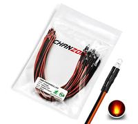 [Fil UL] Chanzon 20 pcs Pré-câblés 3mm Orange LED Diode Lumières (Lentille Transparente Ronde Transparente DC 12V) avec 680 ohms 1/4W Résistance et 24 AWG Fil Diodes électroluminescentes Lampe Ampoule