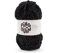 Fil velours 100GR à tricoter PINGO CHENILLE GLITTER - Pingouin - certifié Oeko-Tex(...) - Noir Noir G