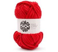 Fil velours 100GR à tricoter PINGO CHENILLE GLITTER - Pingouin - certifié Oeko-Tex(...) - Rouge Rouge G