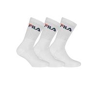 FILA 3 paires de chaussettes, chaussettes de tennis éponge avec col logo, unisexe: Colour: White | Size: 6-8 UK