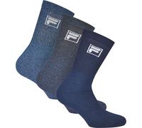 FILA 3 paires de chaussettes unisexe - Chaussettes de tennis en éponge, chaussettes d'équipe, ceinture avec logo, 35-46 navy 35-38 (3-5 UK)