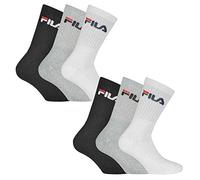 FILA 6 paires chaussettes, éponge Chaussettes de tennis avec logo Ceinture, unisexe (2x 3er Pack)