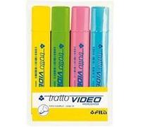 TRATTO Pochette Video – 4 surligneurs assortis