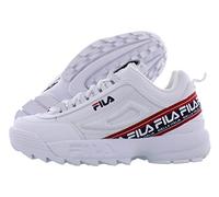 Fila Baskets Disruptor II Premium pour homme, Tout blanc pur/bleu marine/rouge Fila rouge/blanc pur, 41.5 EU