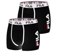 Fila Boxer Homme Coton, Calecon Homme, Maille Aérée, Durable (Lot de 2), Noir, L