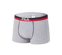 FILA Boxer Homme Coton, Calecon Homme, Naturel, Respirant, Gris, L