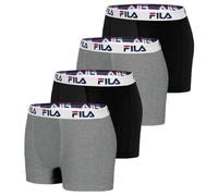 Fila Boxer Homme Coton, Calecon Homme, Peaux-sensibles, Ultra-doux (Lot de 4), Taille L - Noir/Gris