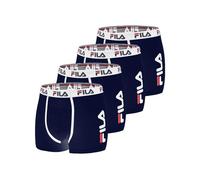 Fila Boxer Homme Coton, Caleçon Homme, Respirant, Stretch (Lot de 4), Taille S - Navy