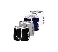 Fila Boxer Homme Coton, Caleçon Homme, Respirant, Stretch (Lot de 4), Taille S - Noir/Navy/Gris/Blanc