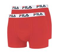 FILA Caleçon Homme Coton, Boxer Homme, Agréable, Ajustement Parfait (Lot de 2), Rouge, Rouge, Taille L