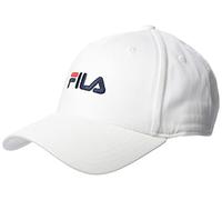Fila Brasov 6 Panneaux avec Logo linéaire - Sangle arrière Casquette de Baseball, Blanc Brillant, Taille Unique Mixte